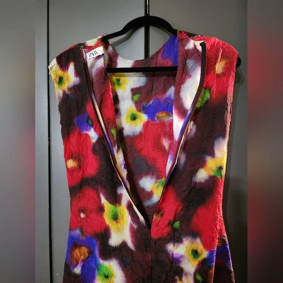 Zara Multicolored Sleeveless Maxi Dress - Picture 3 of 7